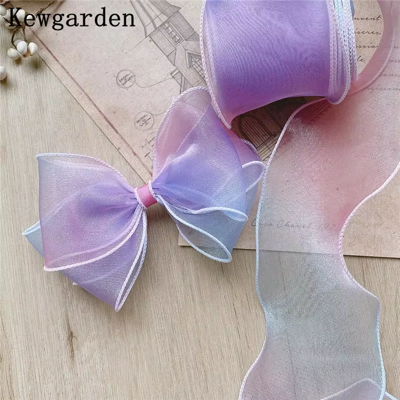 Kewgarden – rubans en Organza arc-en-ciel