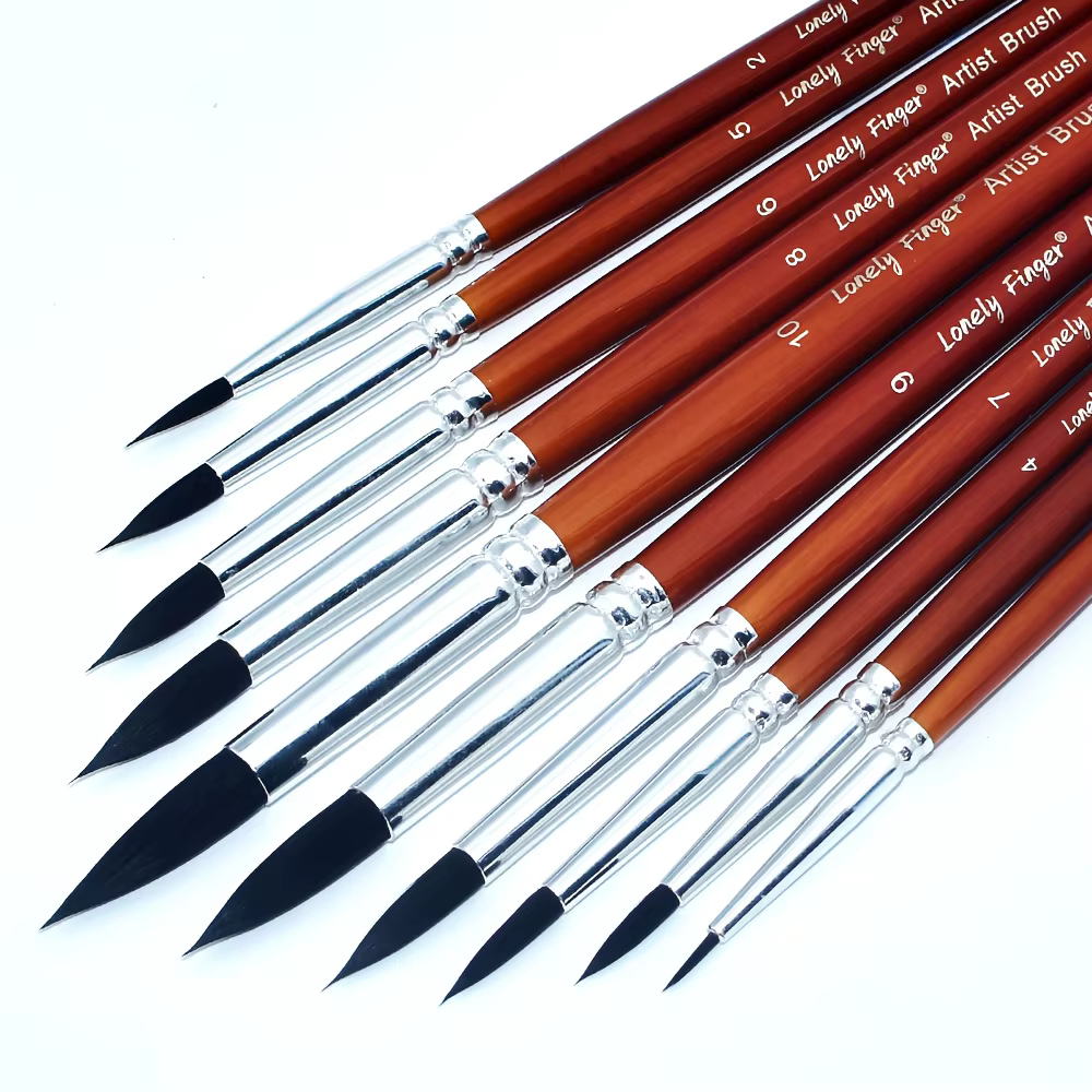 Ensemble de pinceaux ronds pour peinture à l'aquarelle