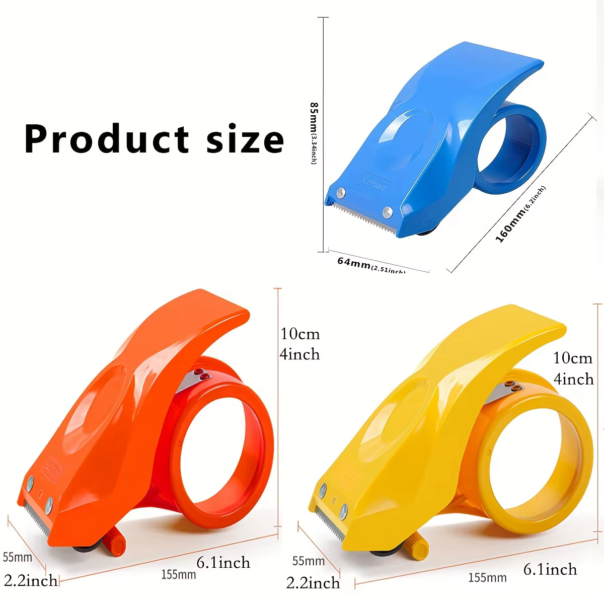 Distributeur de ruban adhésif portable avec deux rouleaux de ruban