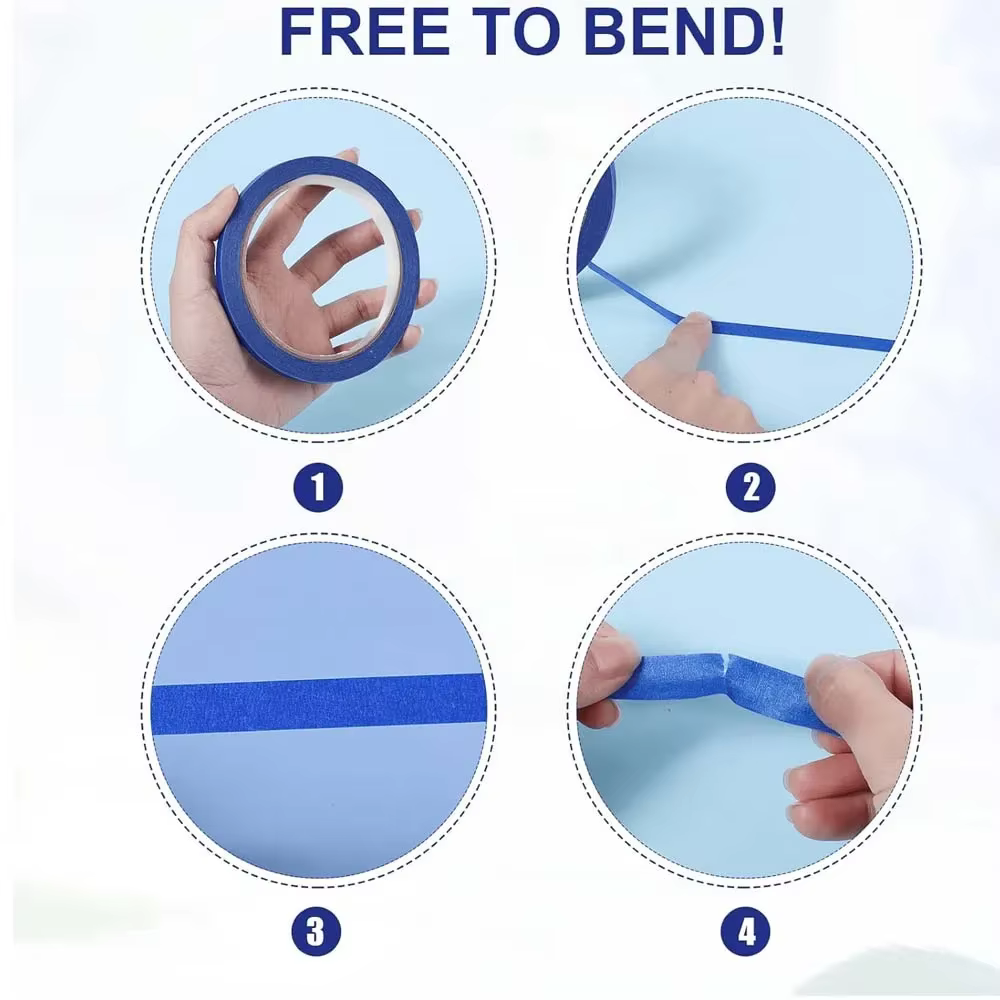 3 rouleaux de ruban bleu