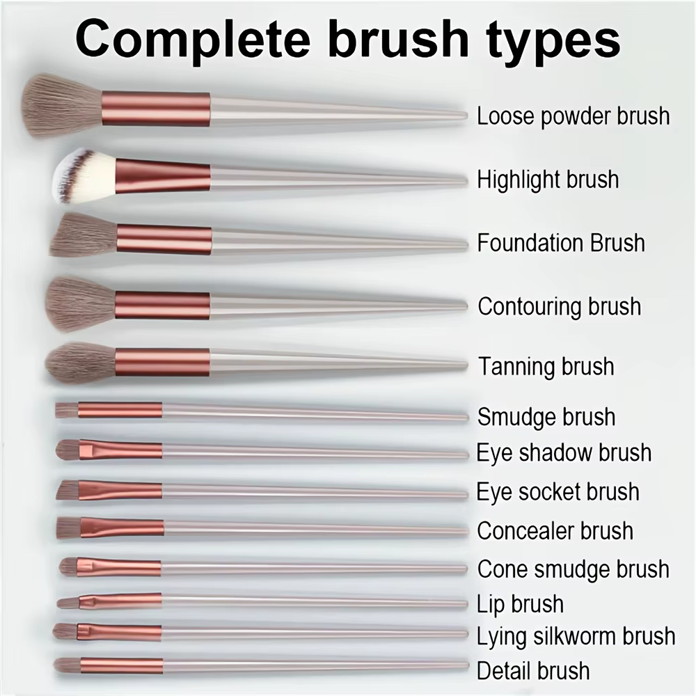 Ensemble de pinceaux de maquillage professionnels - Pinceaux cosmétiques doux et moelleux pour le fond de teint, la poudre, les fards à paupières et le blending, outils de beauté