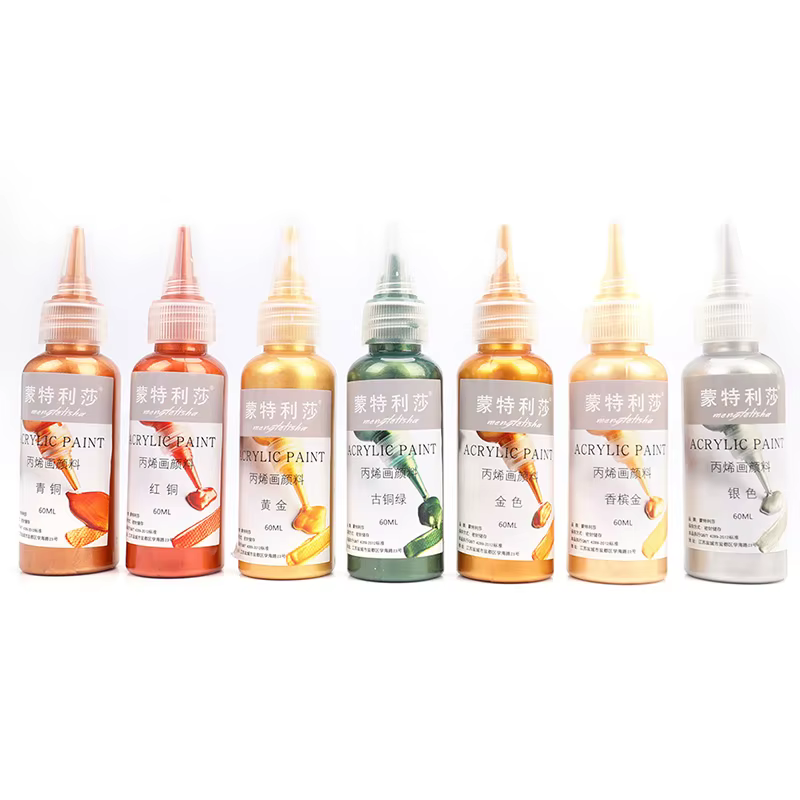 Peinture acrylique métallisée dorée imperméable