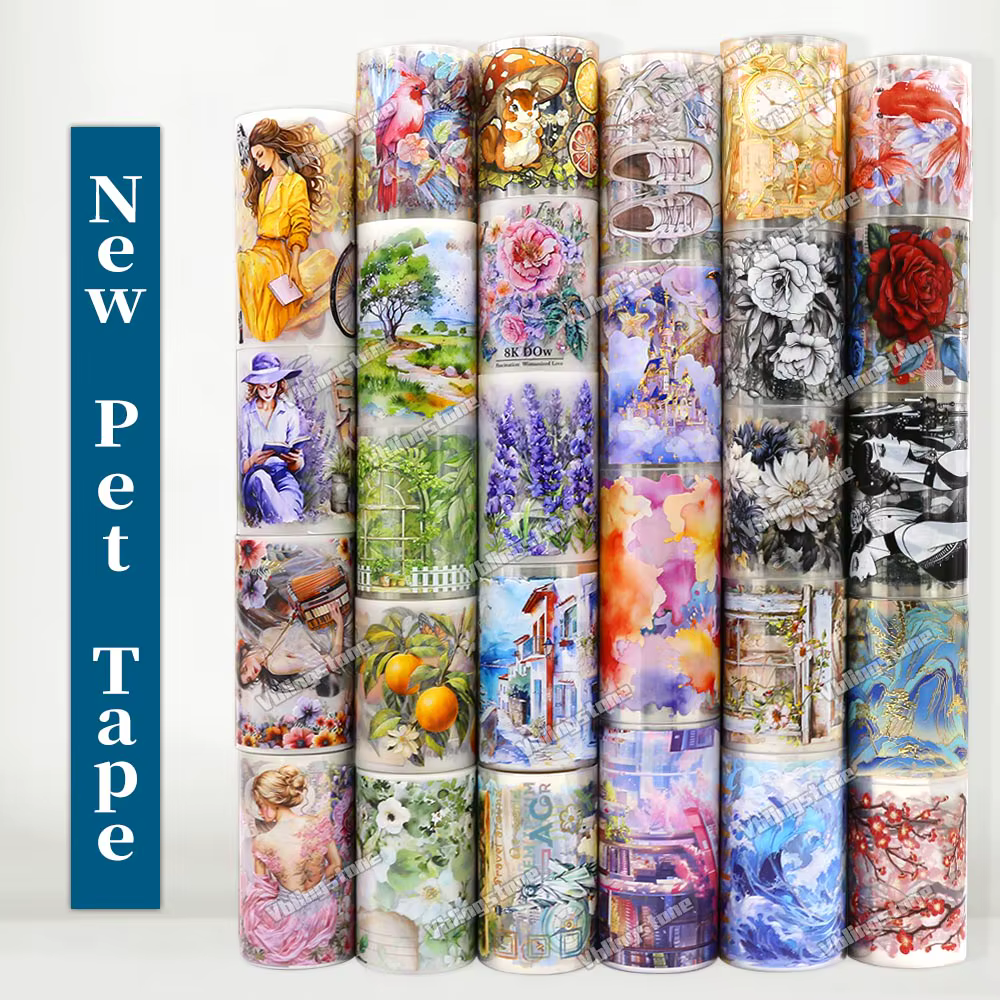 Nouveau ruban Washi fleur PET