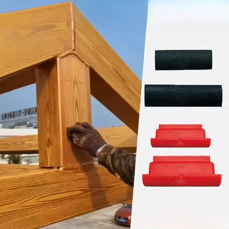 Rouleau en caoutchouc brosse outil de peinture réutilisable Imitation bois Graining