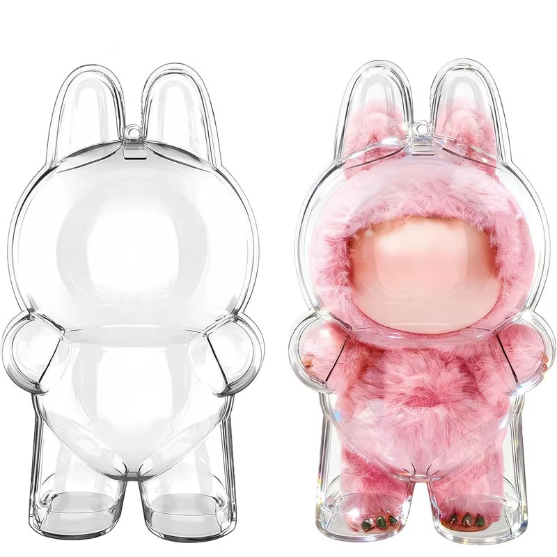 LABUBU V1 V2 étui de Protection Transparent housse de Protection armure anti-poussière résistant aux rayures couverture transparente pour une Protection ultime