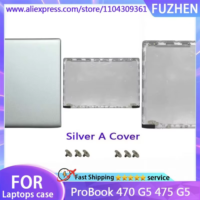 Nouvelle couverture pour ProBook 470 G5 475 G5 série coque d'ordinateur portable LCD couvercle supérieur/couvercle arrière/lunette avant/charnières/boîtier inférieur argenté