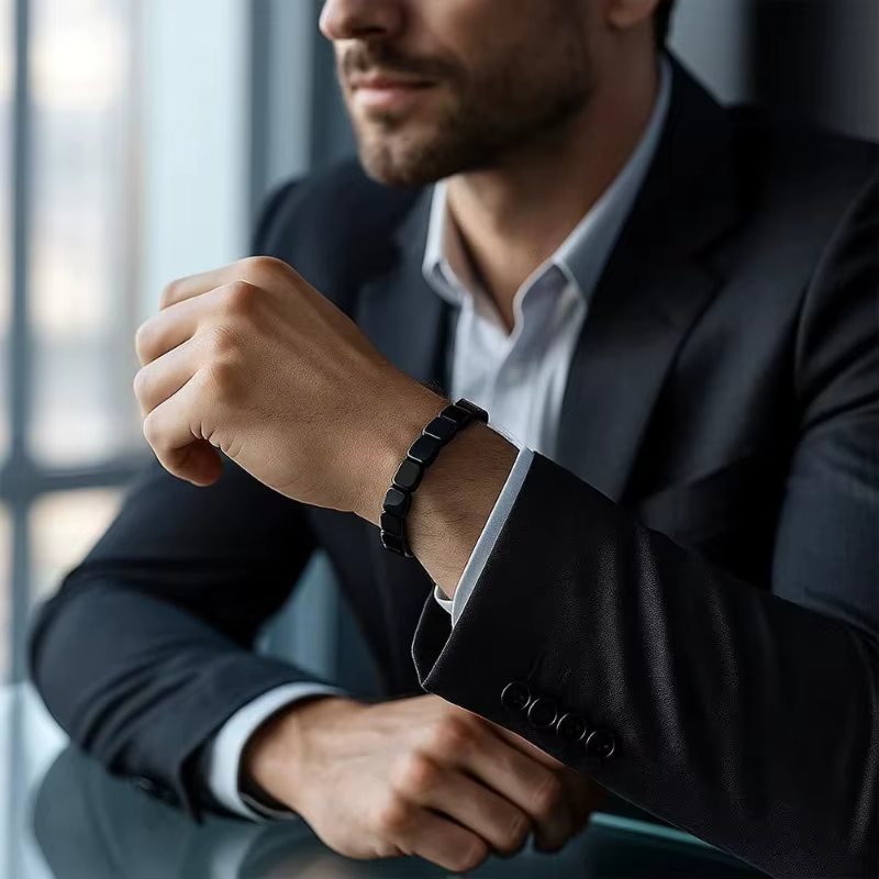 Nouveau Bracelet en Hématite 2026 pour Hommes – Soutient Naturellement le Sommeil, Restaure la Confiance, Améliore la Clarté Mentale et la Concentration