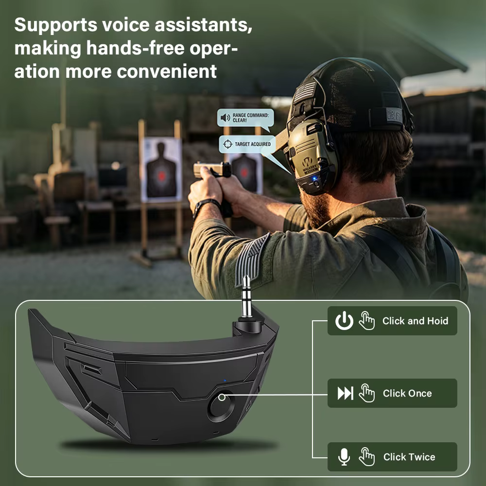 Protège-oreilles électroniques Bluetooth pour le tir, protection auditive, réduction du bruit, amplification du son, protection auditive avec étui