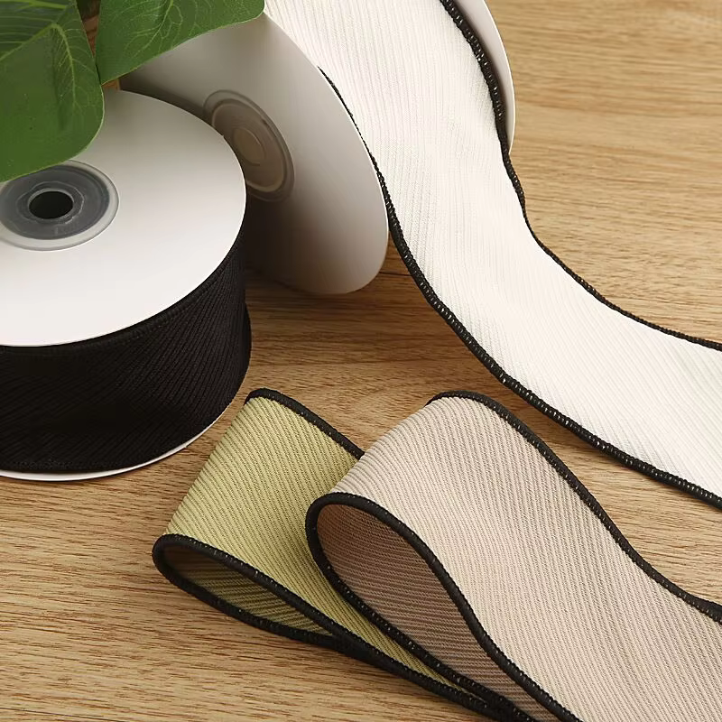 Ruban sergé noir et blanc de 10 yards (30 mm et 50 mm) pour la confection artisanale de nœuds pour cheveux