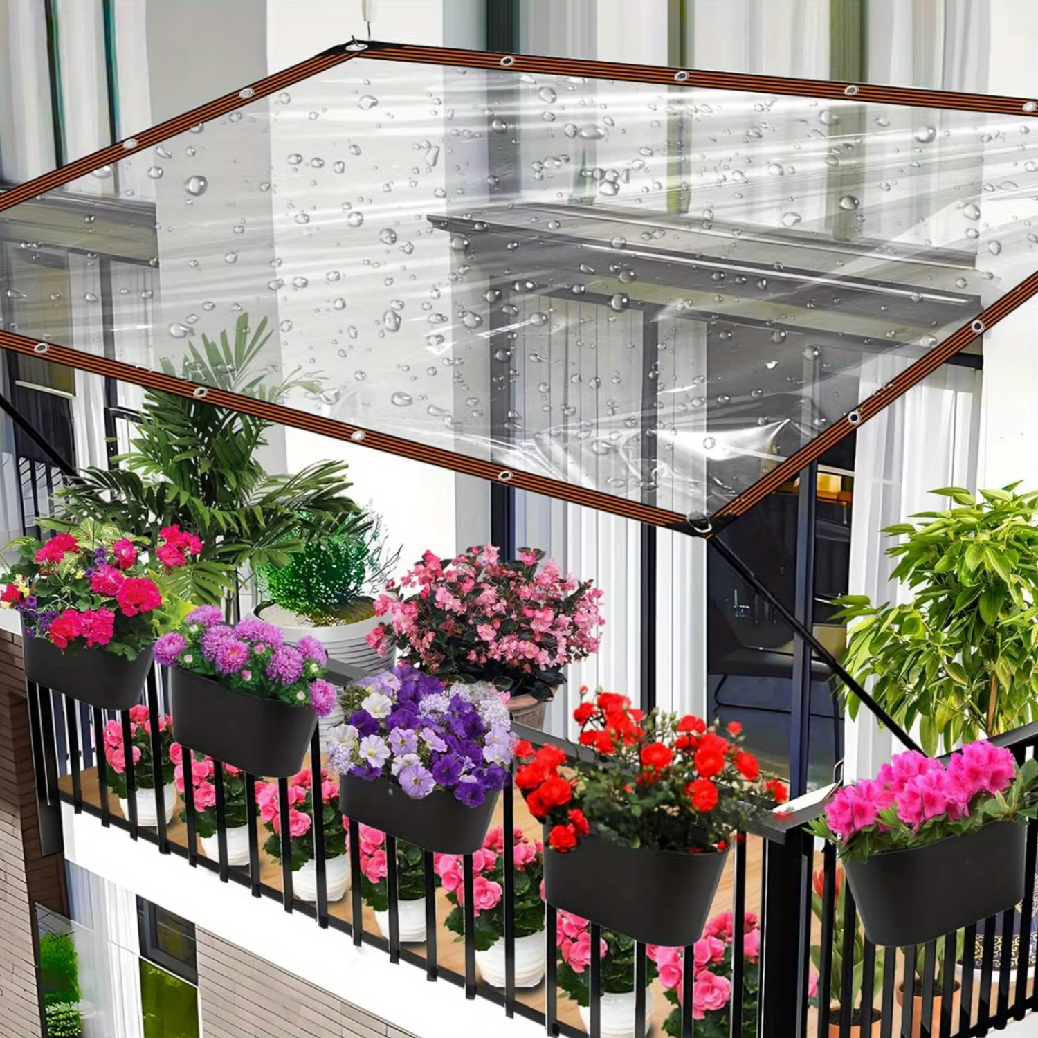 Bâches transparentes avec œillets – Bâche transparente pour jardins extérieurs