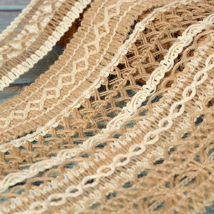 Ruban en Toile de Jute Naturelle Tissée