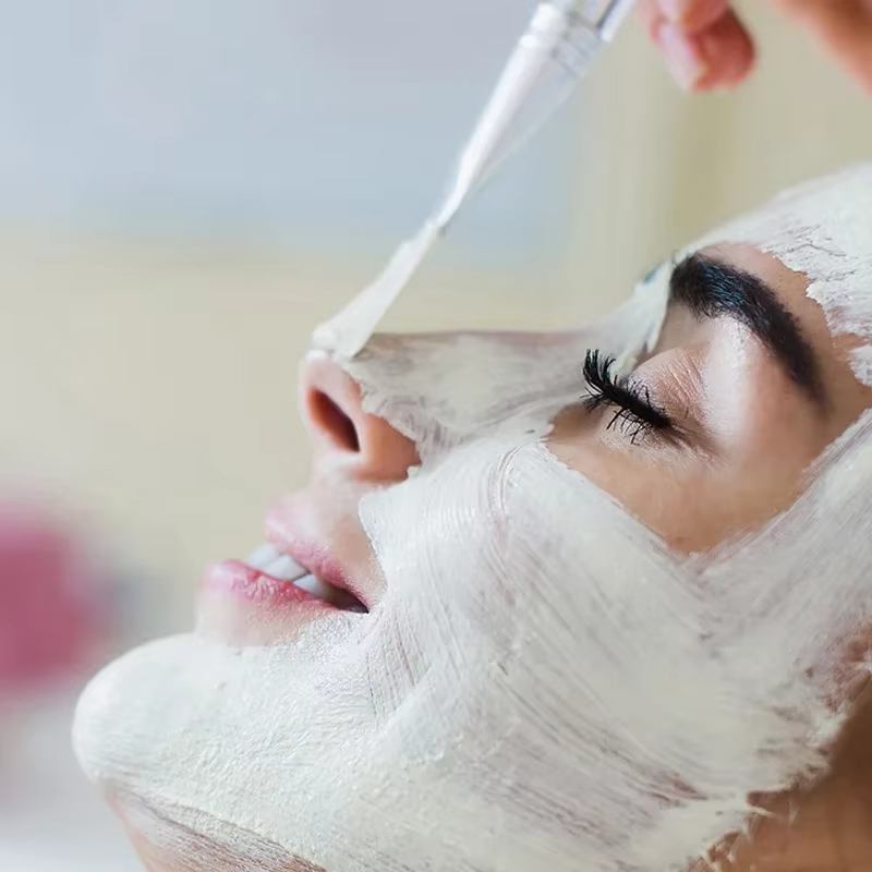 Brosse à masque à poignée transparente
