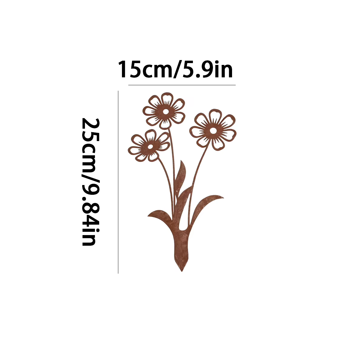 1 piquet décoratif de jardin en fer forgé