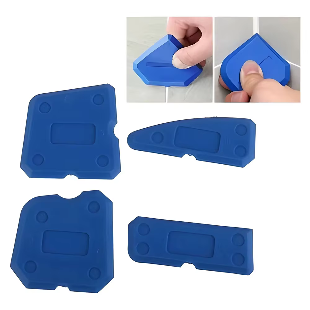 Outils de calfeutrage professionnels-Kit d'épandage de mastic de joint dissolvant de grattoir de coulis pour la construction rénovation à domicile facile à nettoyer 4 pièces