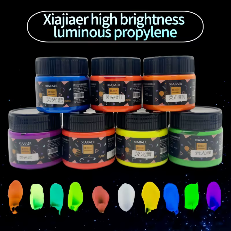 100 ml/boîte peinture acrylique fluorescente xiajiaer peint à la main
