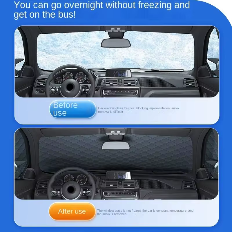 Pare-neige pour pare-brise de voiture d'hiver, protection contre la neige pour le stationnement en extérieur, anti-gel, anti-givre, avec protection du rétroviseur