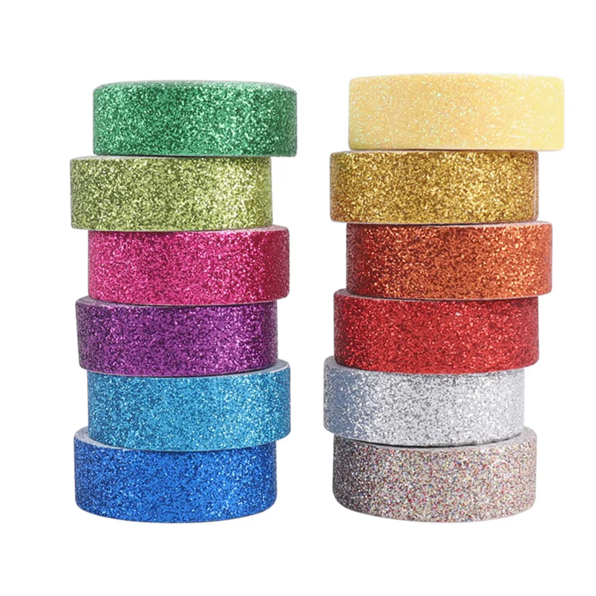 Ensemble de 12 rouleaux d'autocollants à paillettes colorées