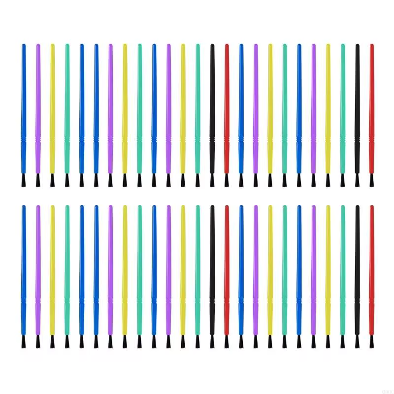 50 pcs petits pinceaux brosses cheveux en nylon Brosse d'artiste