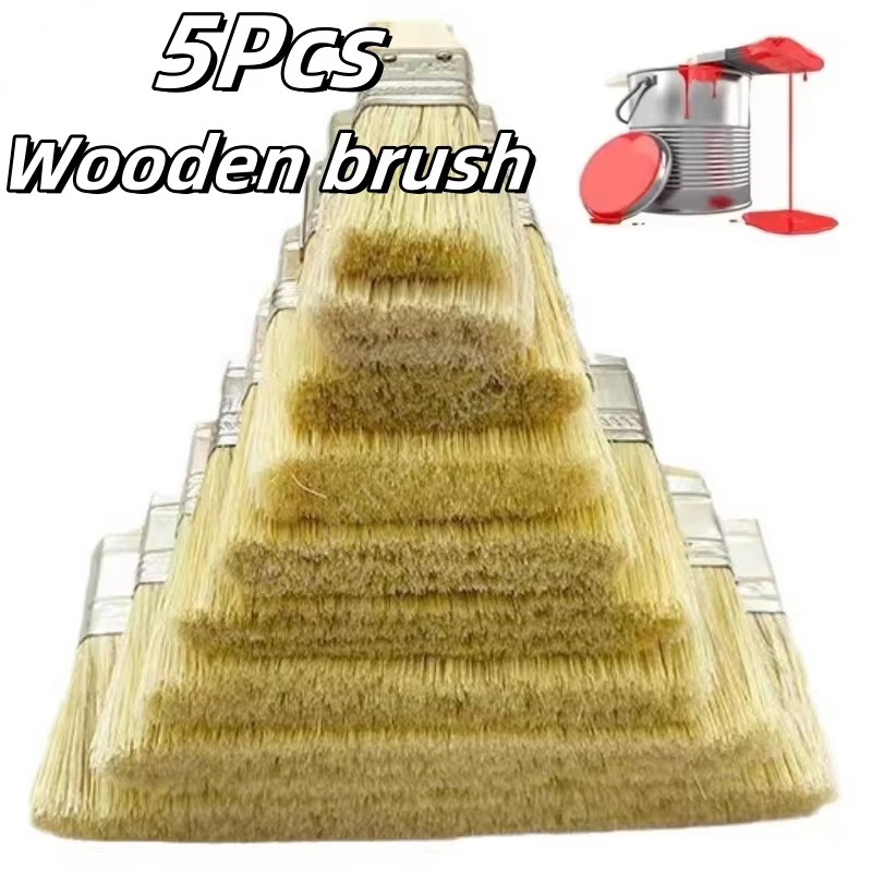 Lot de 5 pinceaux de peinture de qualité supérieure avec manche en bois