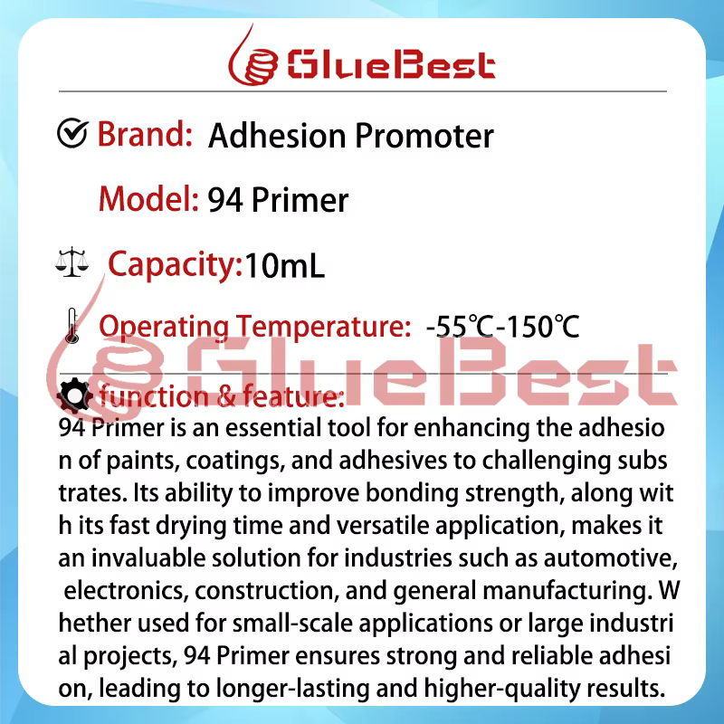 Promoteur d'adhérence 94 Primer pour une meilleure liaison dans les applications industrielles et automobiles Produit original