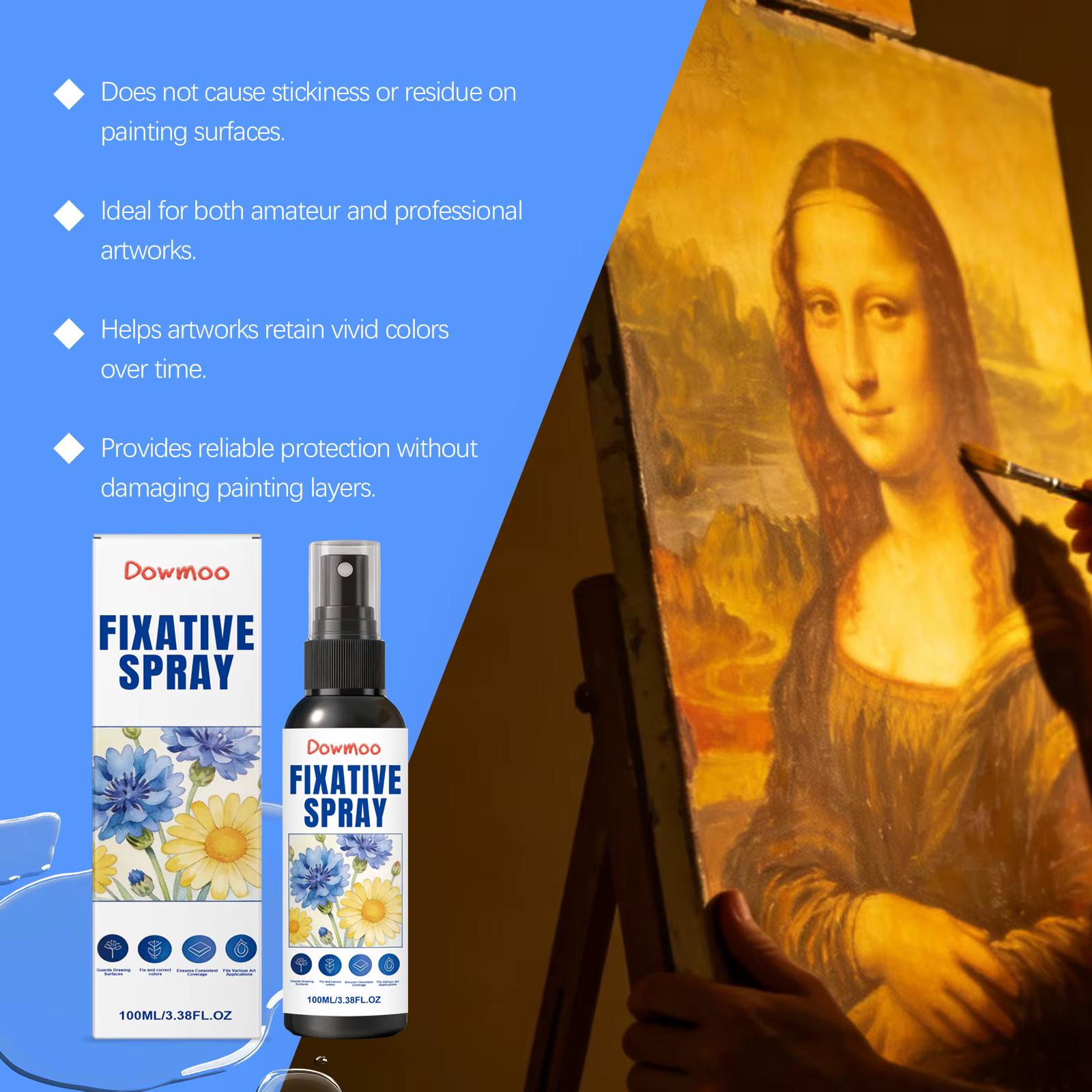Fixateur en spray pour dessins et peintures
