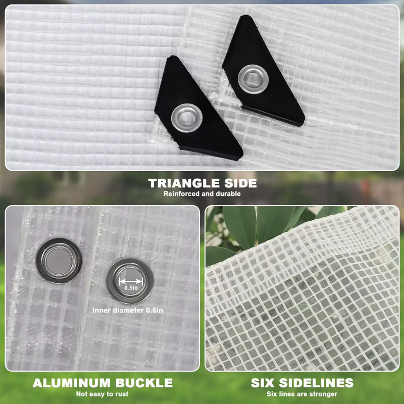 Bâche à grille transparente de 0.3mm d'épaisseur