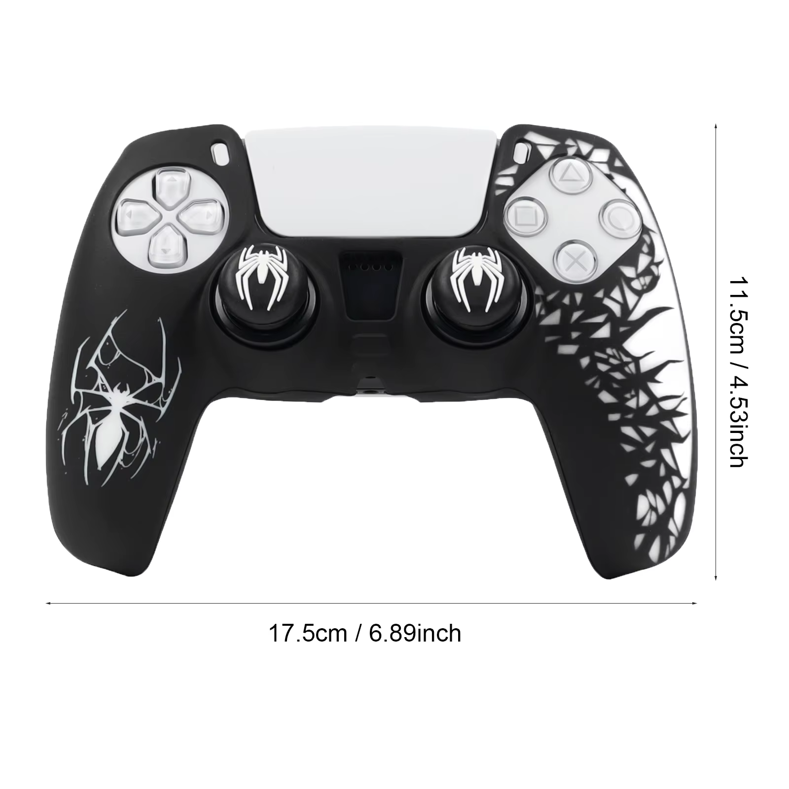 Pour étui de contrôleur PS5, housse en silicone souple 360 ° Protection complète, anti-poussière, anti-rayures, sans décoloration, avec capuchons de pouce