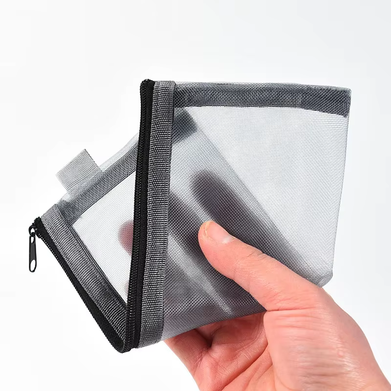 Étui de voyage pour pinceaux de maquillage, trousse de toilette cosmétique, organisateur pour hommes et femmes, outils de beauté, pochette en maille à fermeture éclair, accessoires de rangement de lav