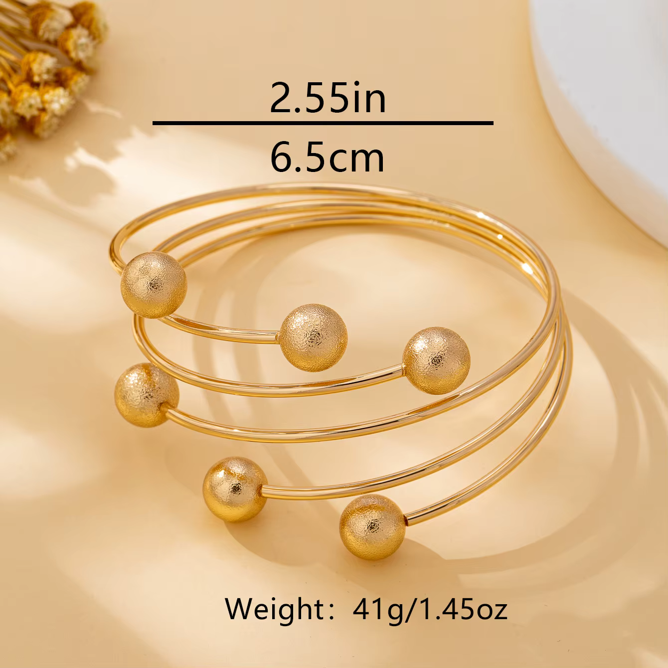 Bracelet pour femme, tendance et créatif, design exquis à plusieurs couches en forme de boule, bracelet ouvert réglable, adapté à un usage quotidien