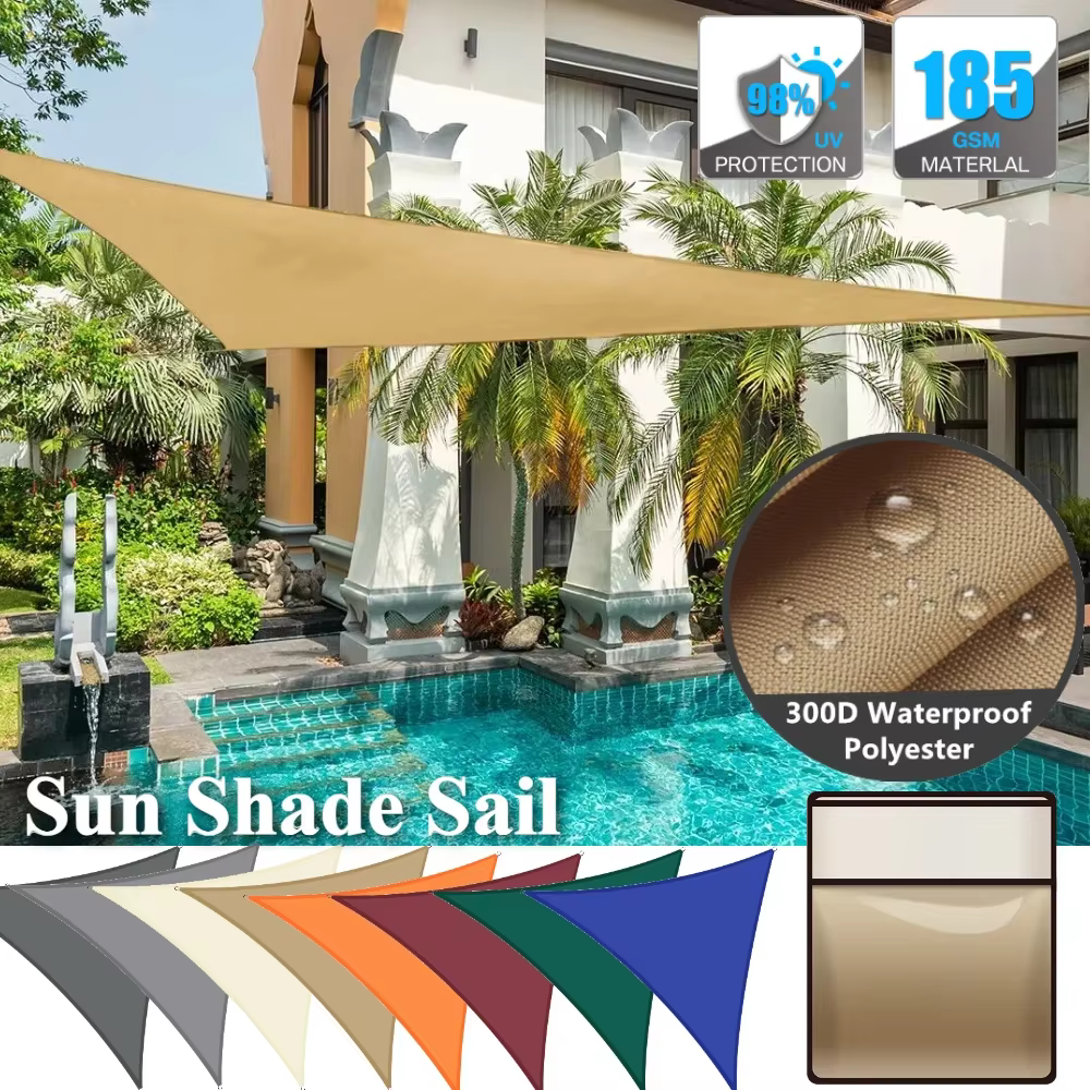Voile d'ombrage triangulaire pour l'extérieur, protection contre les UV, ombrage de nuit, imperméable, pour jardin, arrière-cour, gril, auvent