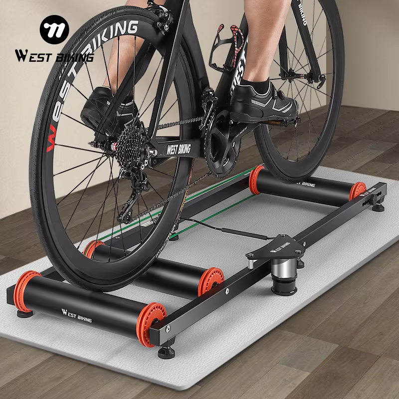 WEST BIKING – plate-forme d'entraînement de cyclisme à roulettes, entraîneur de vélo d'intérieur professionnel, pliable et réglable, pour vtt et vélo de route