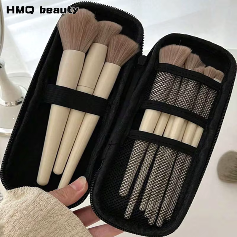 Sac de rangement multifonctionnel pour pinceaux de maquillage, organisateur de voyage Portable, pochette à cosmétiques en maille, rangement de lavage, outils de beauté légers