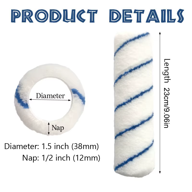 ❤️ 6/10 PIÈCES Rouleau de peinture en microfibre tissée de 9 pouces x 1