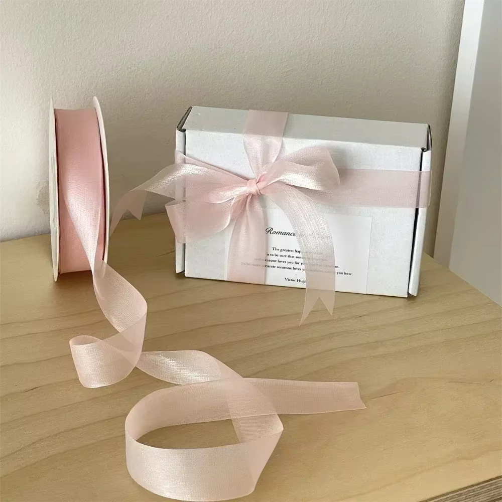 Beaux rubans translucides en mousseline de soie