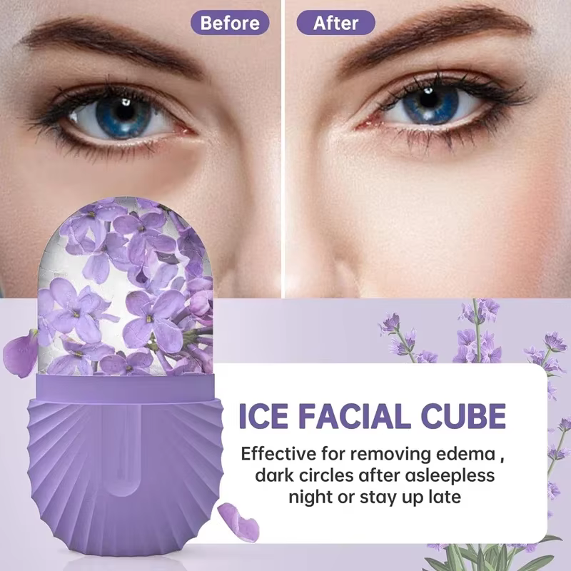 Rouleau de glace pour le visage, Cube de glace, Massage de beauté, moule à glace en Silicone pour les poches des yeux, rouleau de glace pour le visage, rétrécit les Pores