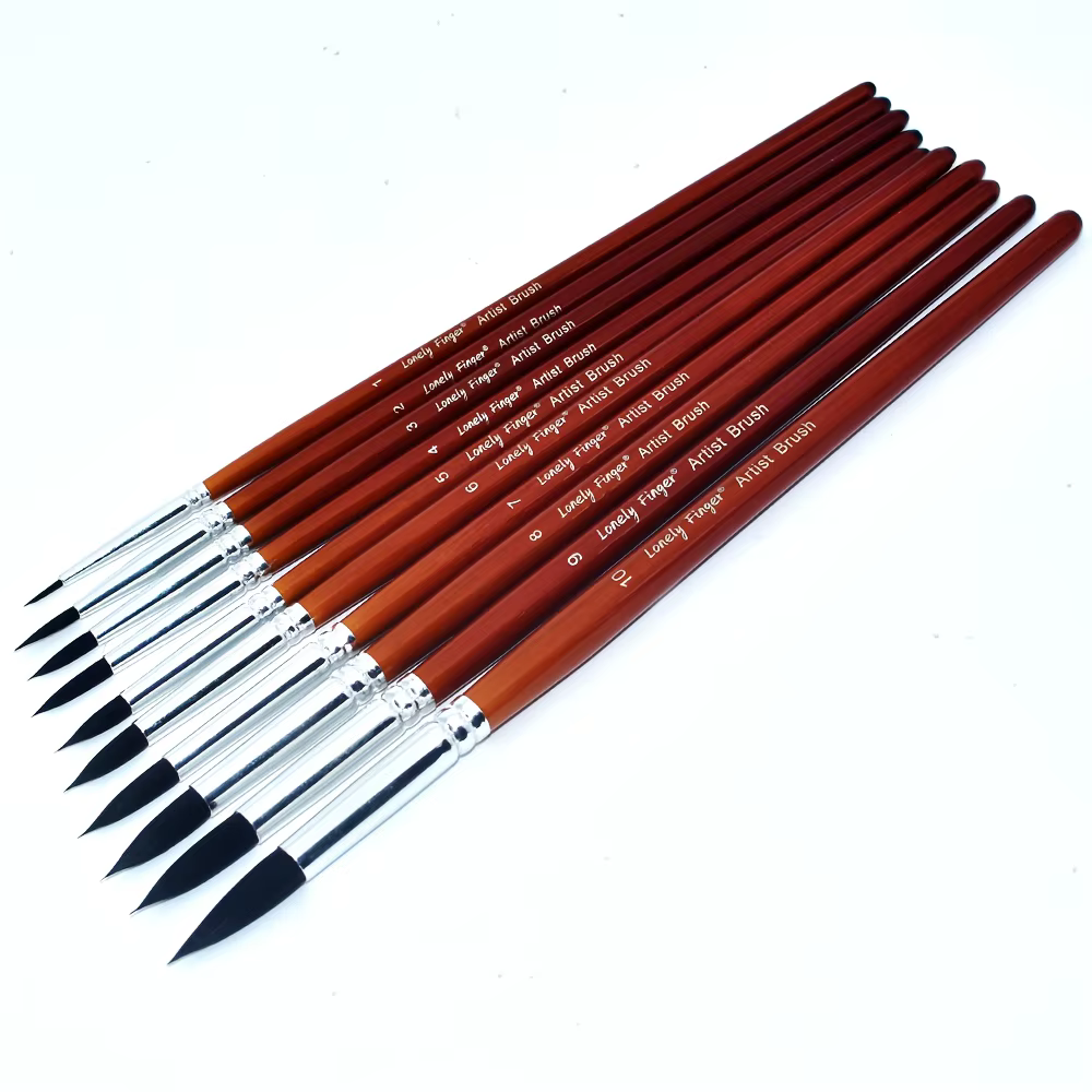 Ensemble de pinceaux ronds pour peinture à l'aquarelle