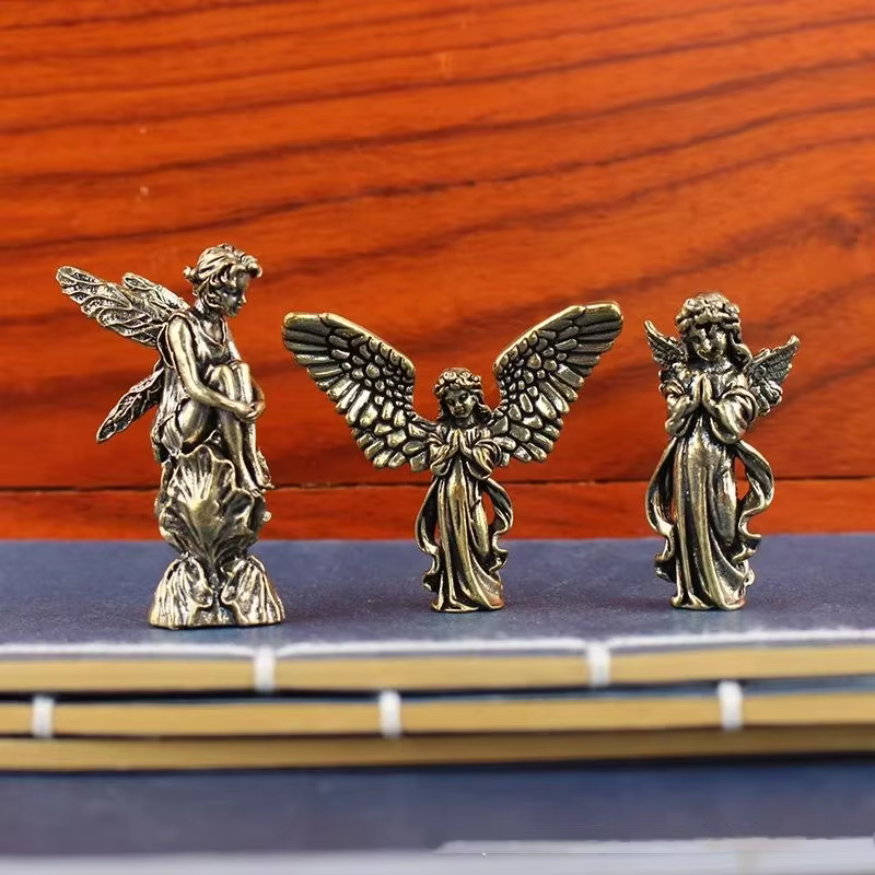 Statue de cupidon dieu de l'amour, petits ornements, Figurines d'ange gardien en laiton, décorations de bureau, accessoires de décoration pour la maison