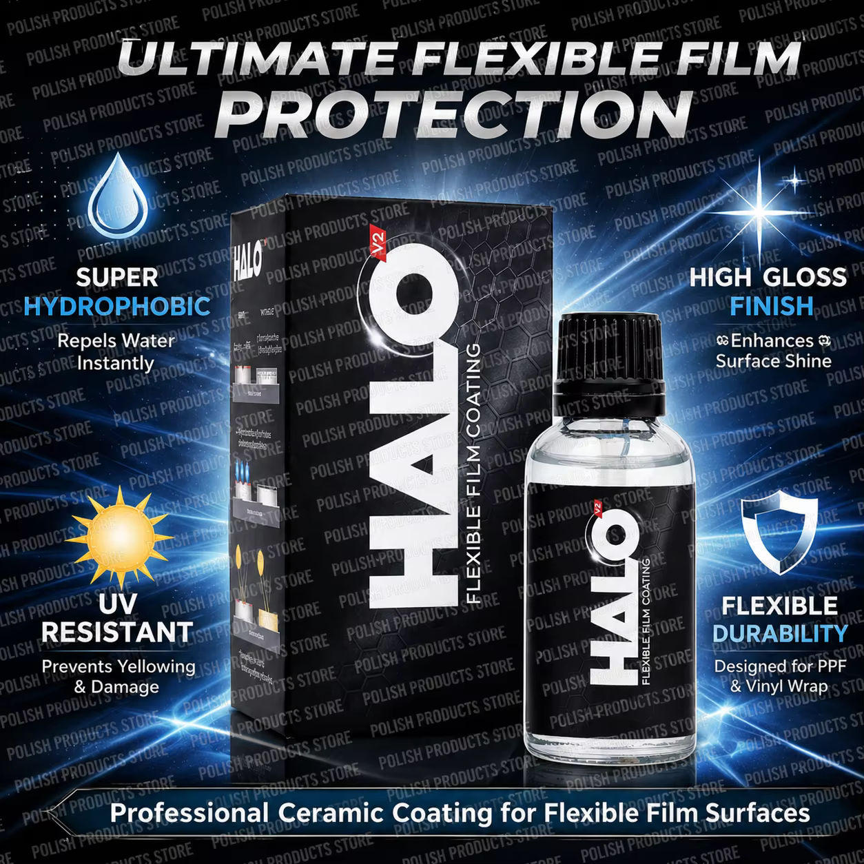Film de protection souple Halo V2 pour peinture (PPF) – Sûr pour tous types de films de protection/PPF – Finitions