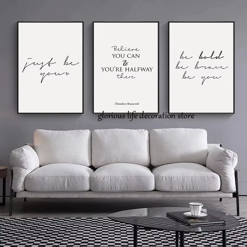 Impression sur toile avec phrases d'énergie positives