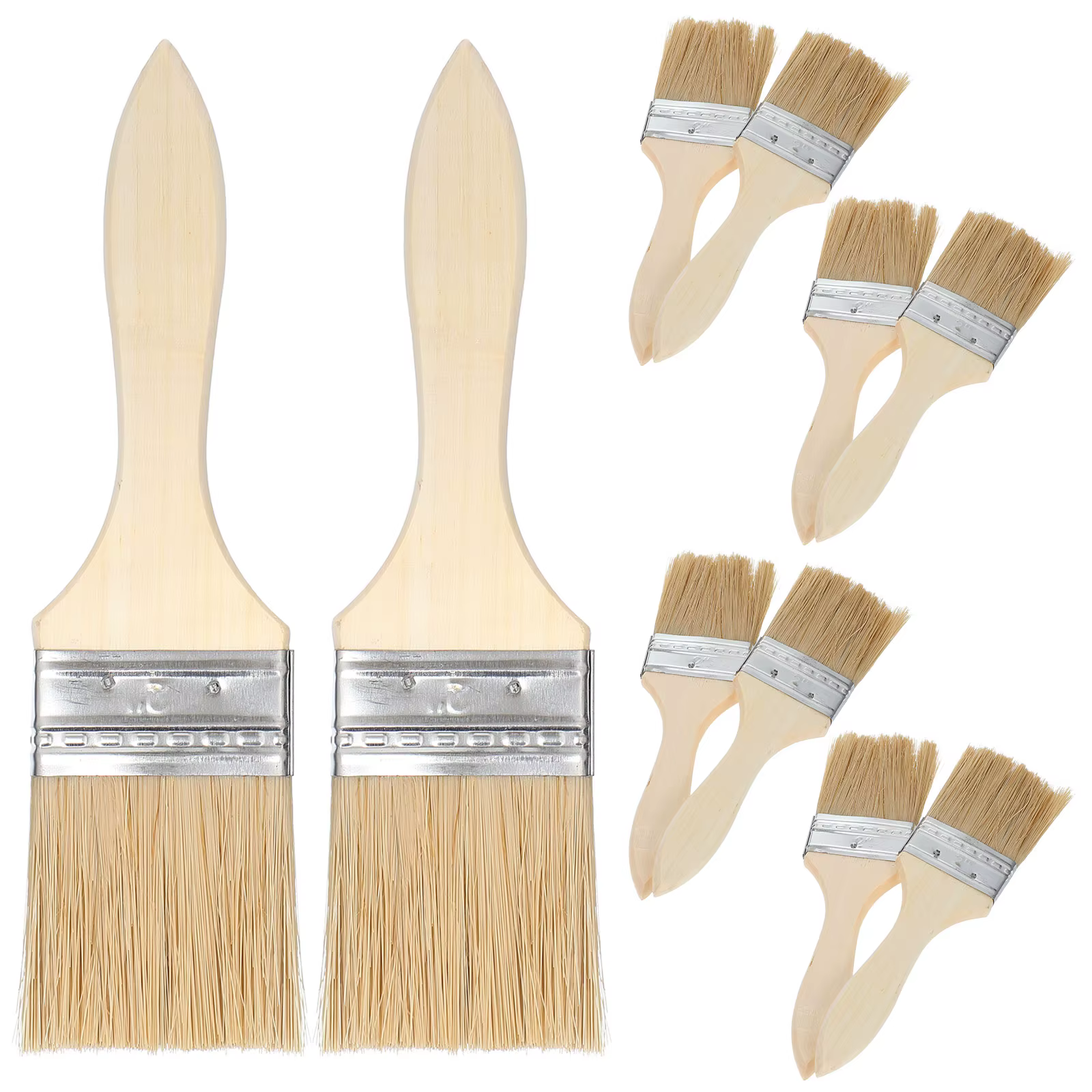 Pinceaux à peinture pour mur, 10 pièces, jointure pour maçonnerie, soie mélangée épaisse, manche en bois de fibres fines, réutilisables et durables pour l'huile et l'aquarelle