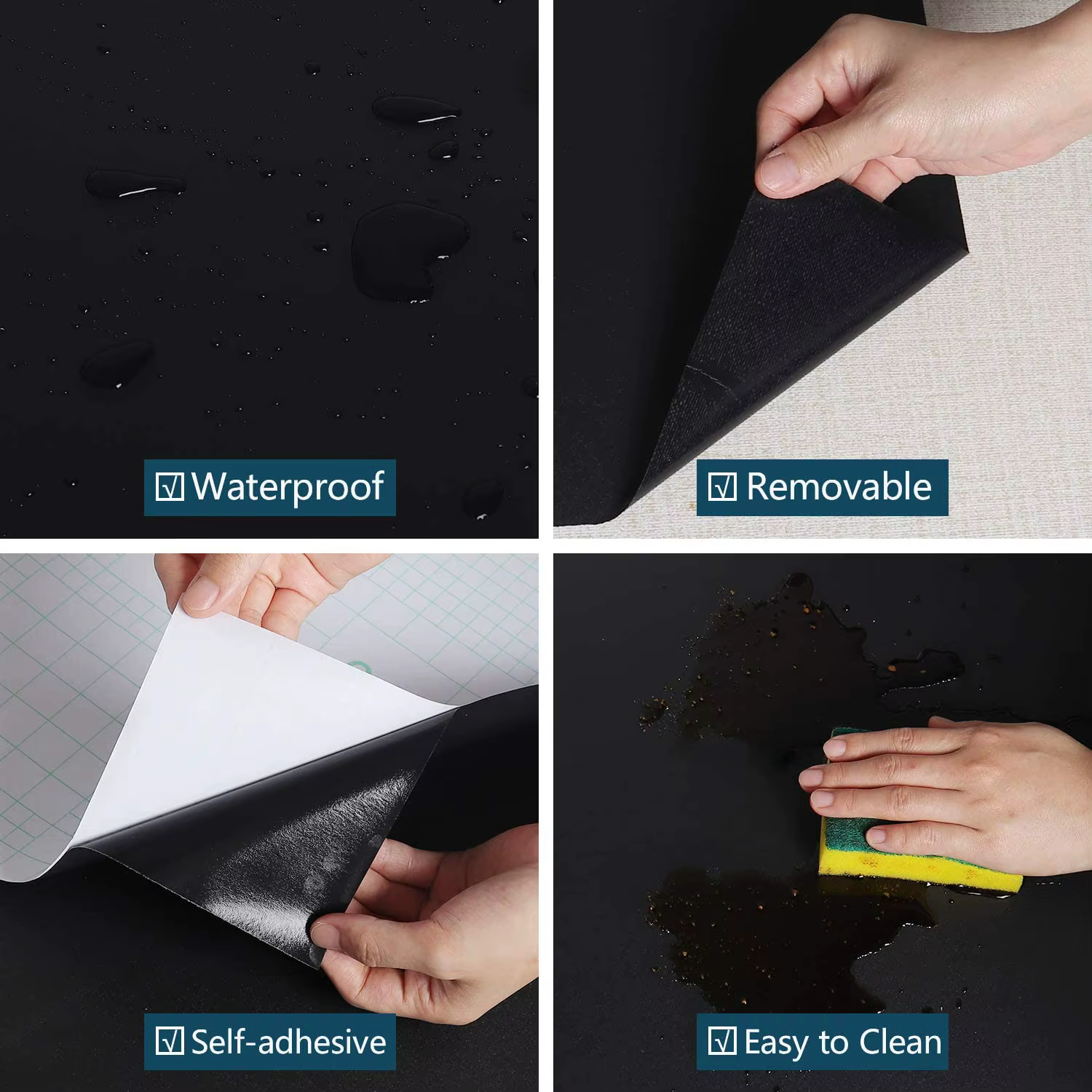 1 rouleau mat PVC imperméable à l'eau bricolage auto-adhésif vinyle papier peint armoires de cuisine bureau Contact