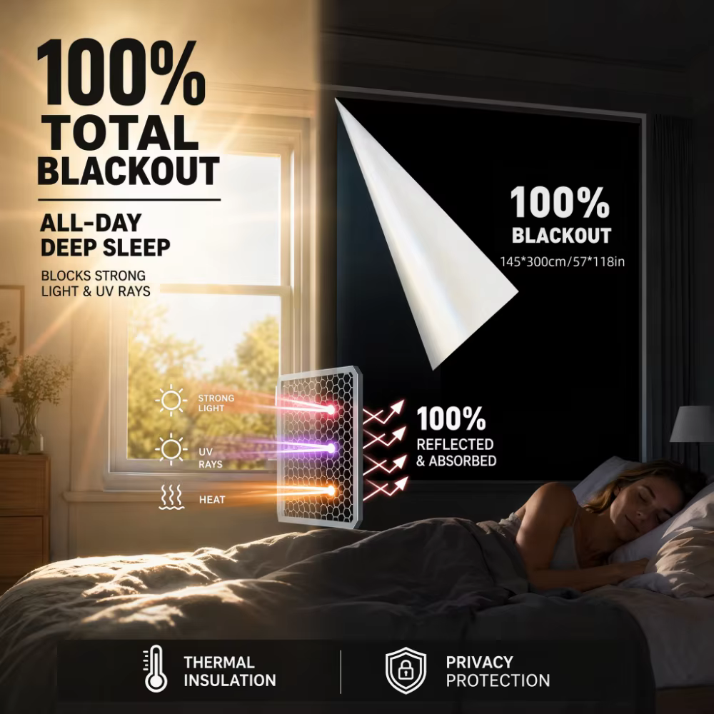 Stores occultants 100% occultants, avec isolation thermique et réduction du bruit, pour chambres en immeubles de grande hauteur