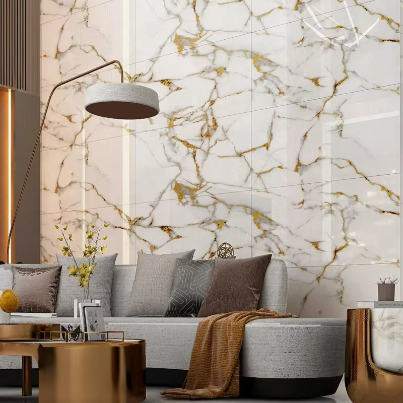 Autocollant de décoration murale de carrelage en céramique 3D Imitation marbre