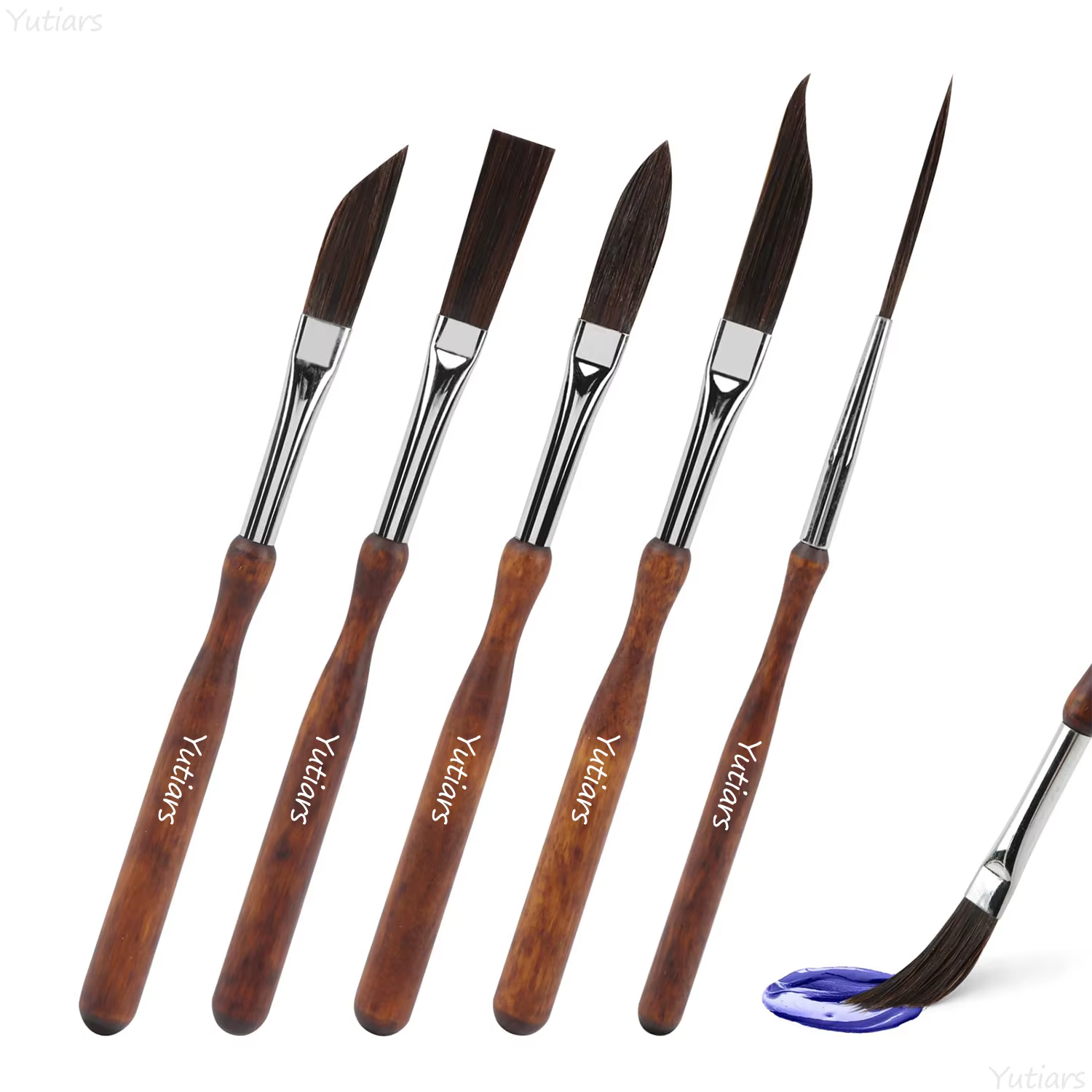 Yutiars – Lot de 5 pinceaux de précision pour détails fins