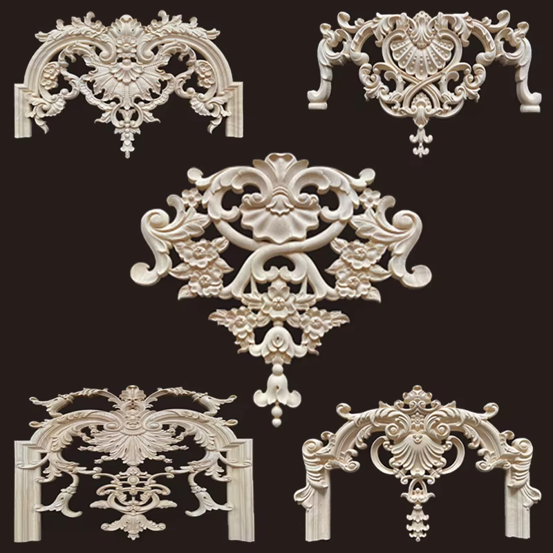 Applique longue sculptée en bois