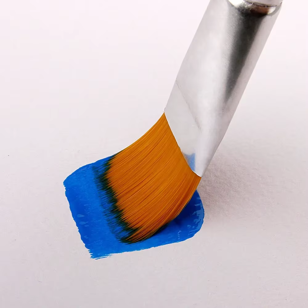 Nouveau pinceau de peinture à l'huile 3 pièces grande tête plate 3 couleurs ensemble de tiges courtes