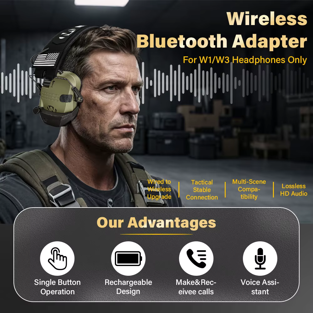 Protège-oreilles électroniques Bluetooth pour le tir, protection auditive, réduction du bruit, amplification du son, protection auditive avec étui