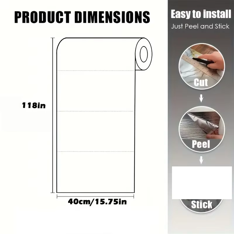 1PC 3 mètres x 40cm marbre épais mousse Imitation carrelage auto-adhésif papier peint chambre salon décoration salle de bain étanche Wal