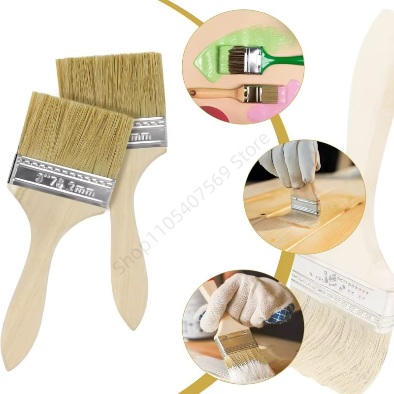 Lot de 5 pinceaux de qualité supérieure avec manche en bois