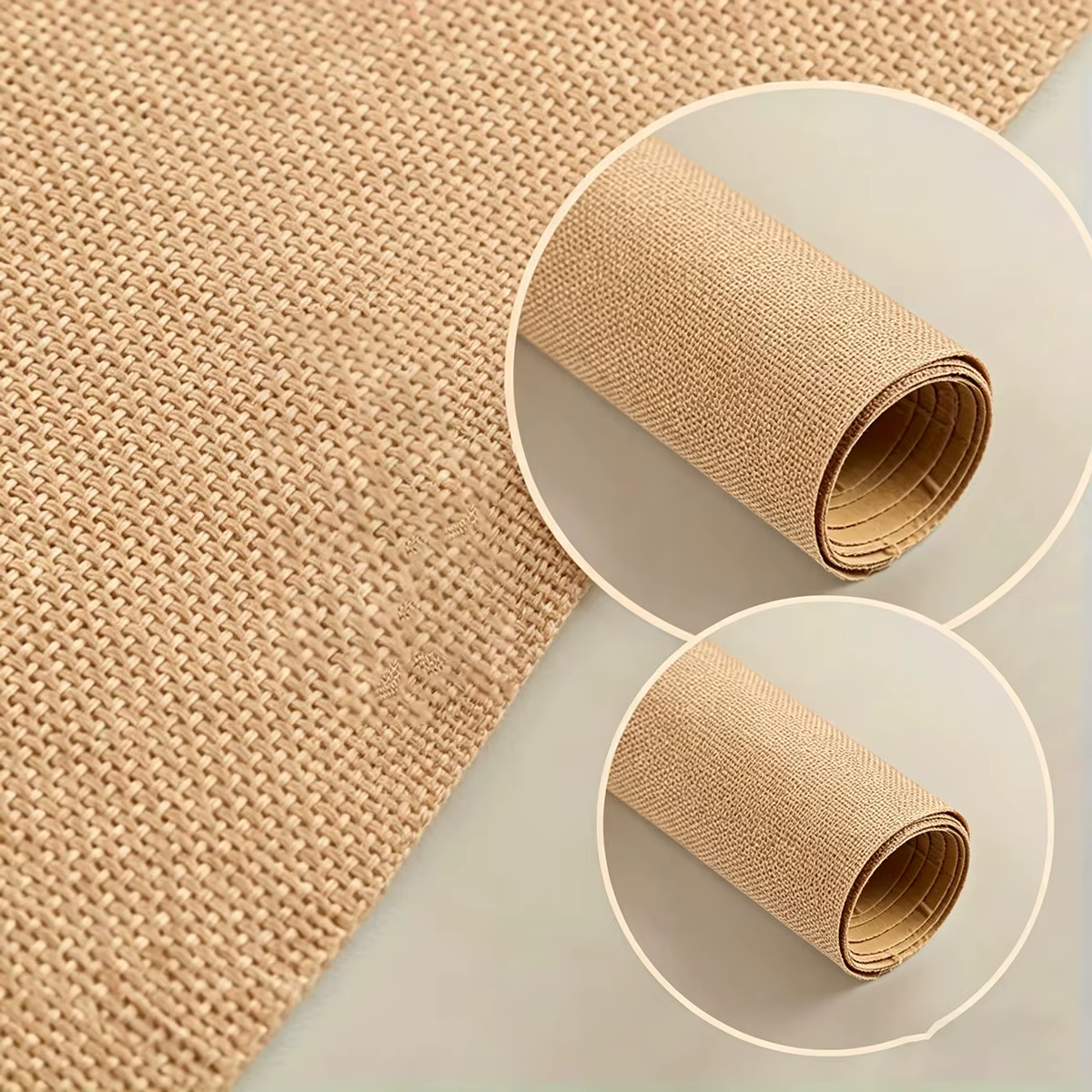 Rouleau de papier en toile de jute auto-adhésif 50x148 cm - Matériel artisanal polyvalent pour boîtes cadeaux